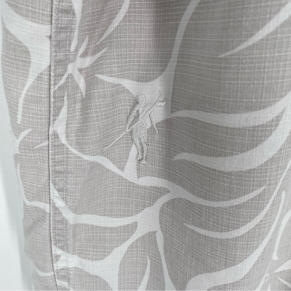 Toes to the Nose Hawaiian shirt grey white mens size large linen blend - Picture 7 of 10